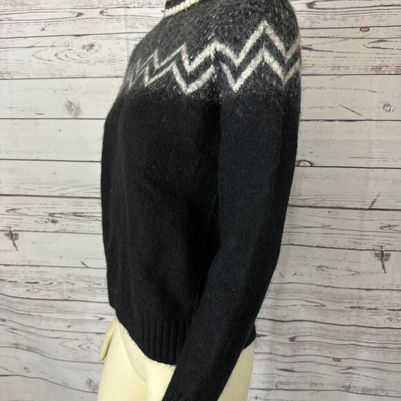 American Vintage unbranded Faire Isle Sweater black & gray size XS - Picture 6 of 12